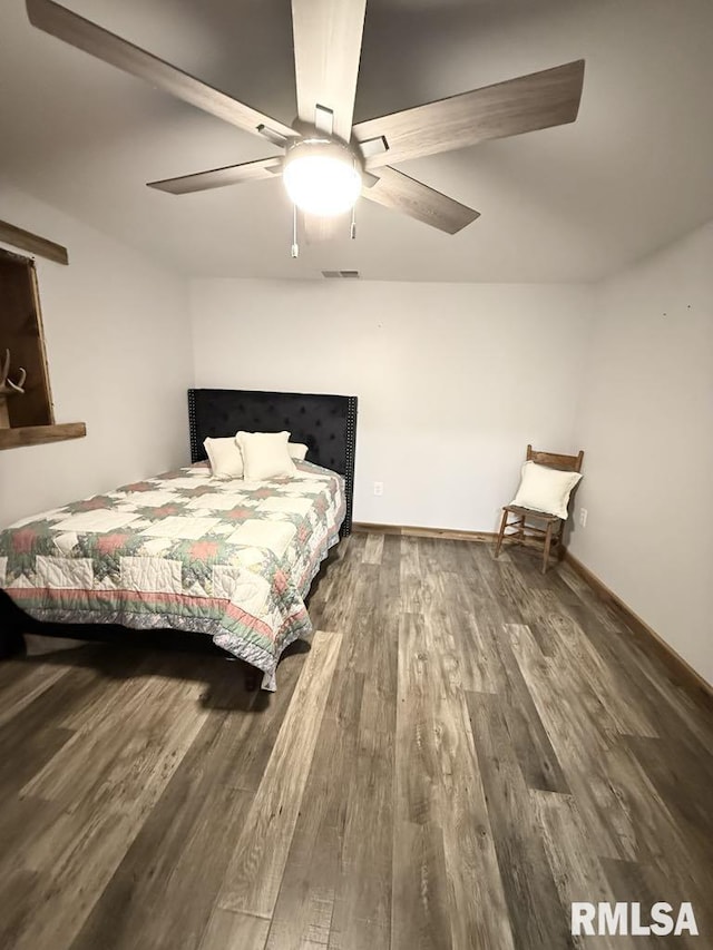 285 Twin Lake, Springs Lake, Anna, IL 62906 - bedroom featuring wood finished floors and ceiling fan