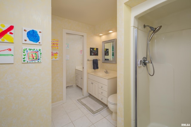 1220 38th Avenue Ct, Rock Island, IL 61201 - full bathroom featuring tile patterned floors, a shower, vanity, and toilet