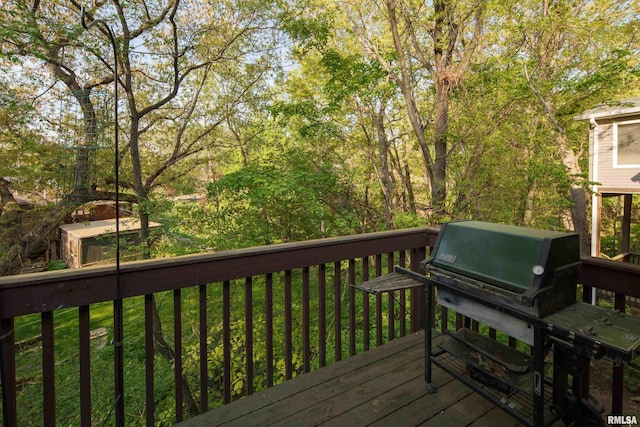 deck with a lawn