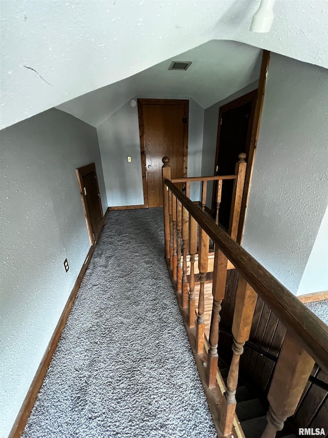243 44th St, Moline, IL 61265 - additional living space with carpet floors, lofted ceiling, baseboards, and a textured wall