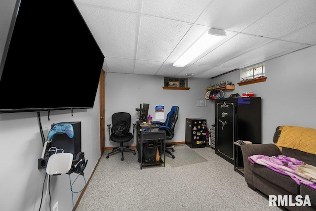 3430 W Locust St, Davenport, IA 52804 - office featuring a paneled ceiling and light carpet