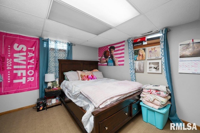 3430 W Locust St, Davenport, IA 52804 - bedroom featuring a paneled ceiling and carpet flooring