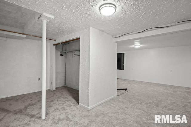 finished below grade area featuring carpet flooring
