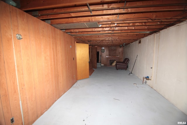 2630 N Concord St, Davenport, IA 52804 - unfinished basement featuring a brick fireplace