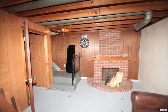 2630 N Concord St, Davenport, IA 52804 - finished basement with a brick fireplace and stairway