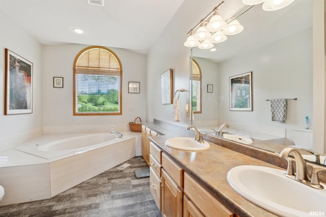 23835 284th Ave, Le Claire, IA 52748 - bathroom with a garden tub and double vanity