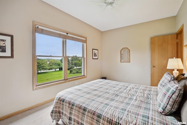 23835 284th Ave, Le Claire, IA 52748 - carpeted bedroom with baseboards and a ceiling fan
