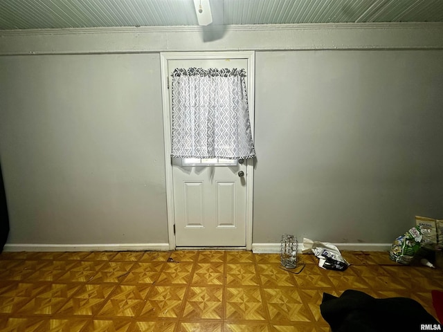 2213 Locust St, Eldorado, IL 62930 - doorway to outside with baseboards