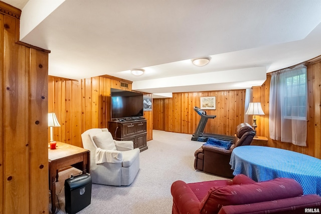 2615 12th St, Moline, IL 61265 - living room with wood walls and light colored carpet