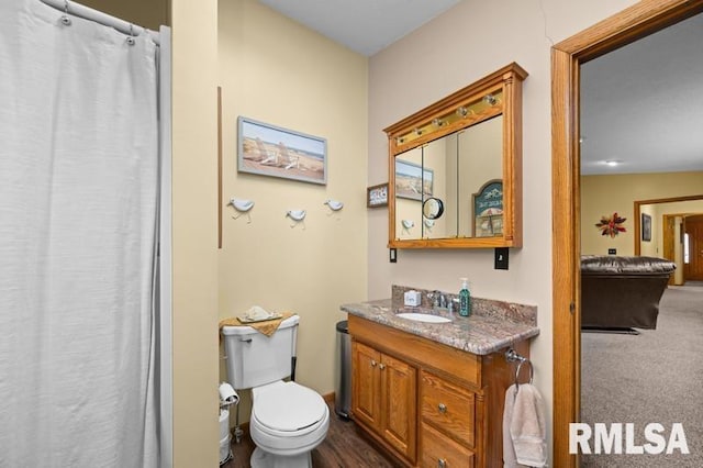 1005 17th St, Port Byron, IL 61275 - full bathroom with toilet, vanity, and a shower with shower curtain