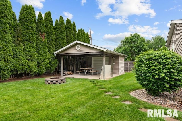 1005 17th St, Port Byron, IL 61275 - view of outbuilding featuring an outdoor fire pit
