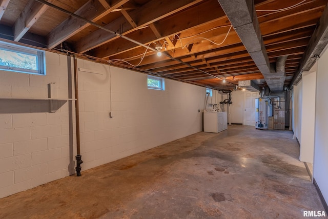 8501 49th St, Coal Valley, IL 61240 - below grade area with water heater and washer / dryer