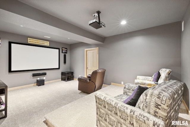 27998 229th St, Le Claire, IA 52753 - carpeted cinema featuring baseboards and recessed lighting