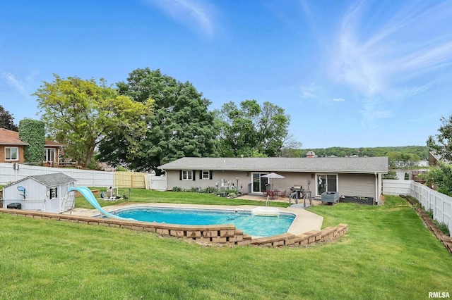 21704 283rd Ave, Le Claire, IA 52753 - view of swimming pool with a water slide
