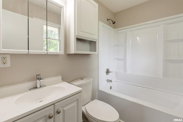 301 5th St, Matherville, IL 61263 - full bathroom with vanity, toilet, and washtub / shower combination