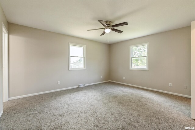 301 5th St, Matherville, IL 61263 - spare room with ceiling fan, carpet floors, and baseboards