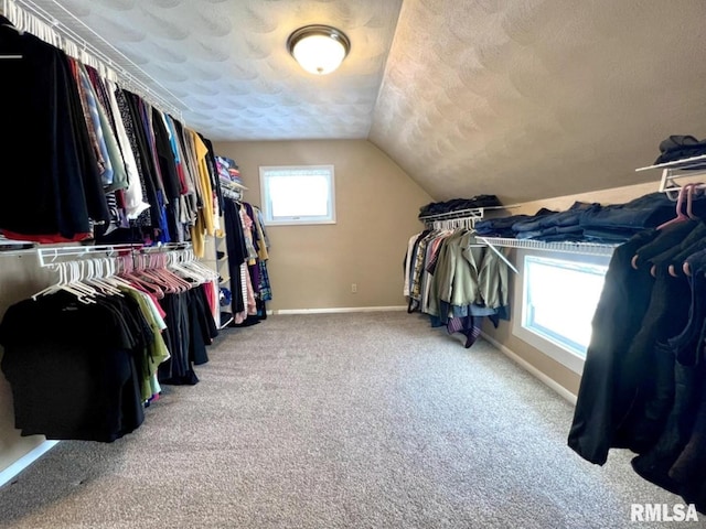 109 W 6th St, Wilton, IA 52778 - walk in closet featuring lofted ceiling and carpet flooring