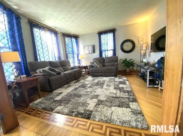 109 W 6th St, Wilton, IA 52778 - living area featuring wood finished floors and baseboards