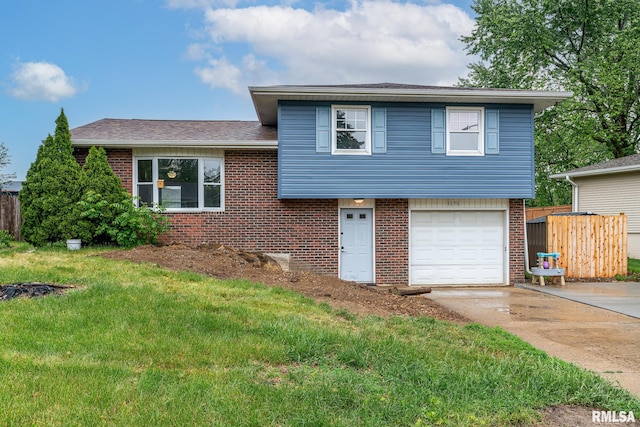 1656 Hitching Post Ln, Davenport, IA 52806 - split level home featuring brick siding, an attached garage, driveway, and a shingled roof