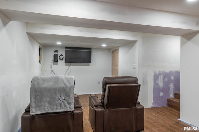 1656 Hitching Post Ln, Davenport, IA 52806 - cinema room featuring wood finished floors and recessed lighting