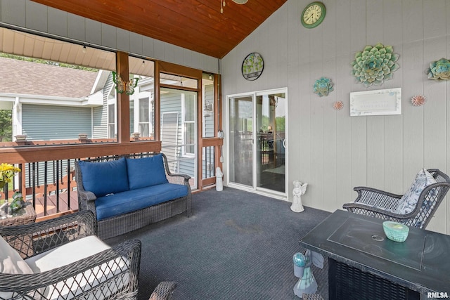1335 N Utah Ave, Davenport, IA 52804 - sunroom with an outdoor living space and lofted ceiling
