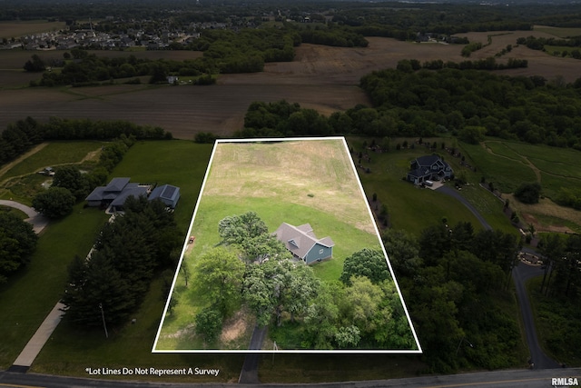 1335 N Utah Ave, Davenport, IA 52804 - aerial view of property and surrounding area featuring rural landscape and property boundaries highlighted