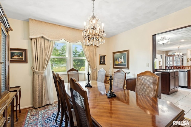 741 12th Ave N, Clinton, IA 52732 - dining room featuring a chandelier and baseboards
