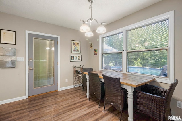 1816 Calico Rd, Marion, IL 62959 - dining room with wood finished floors and a chandelier