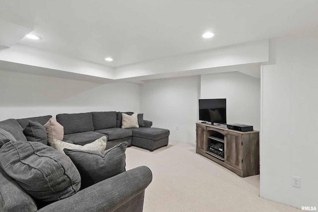 923 22nd St, Moline, IL 61265 - carpeted living area with recessed lighting and a tray ceiling