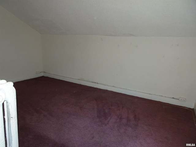 1916 E 13th St, Davenport, IA 52803 - bonus room featuring carpet floors, lofted ceiling, radiator, and baseboards