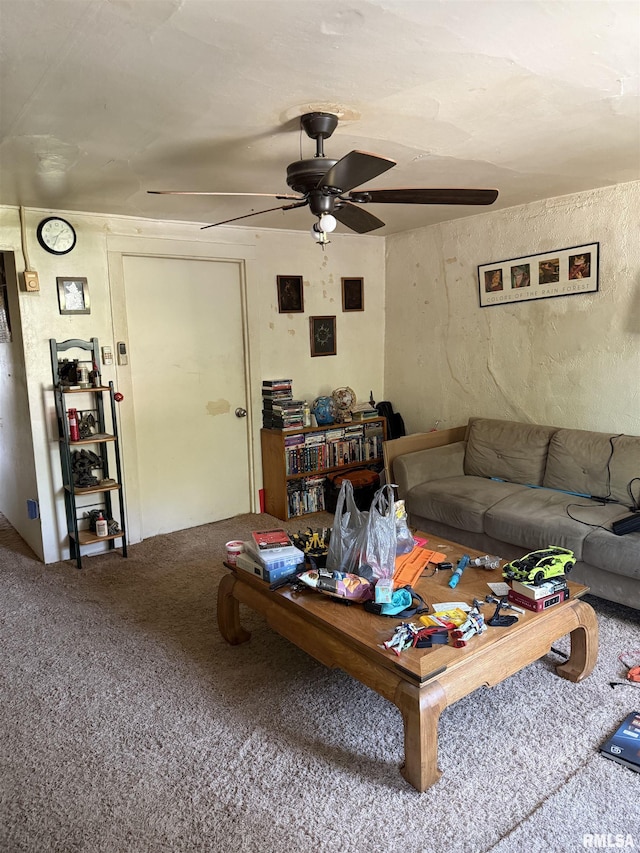 105-109 NE 5th Ave, Aledo, IL 61231 - living room featuring ceiling fan and carpet flooring