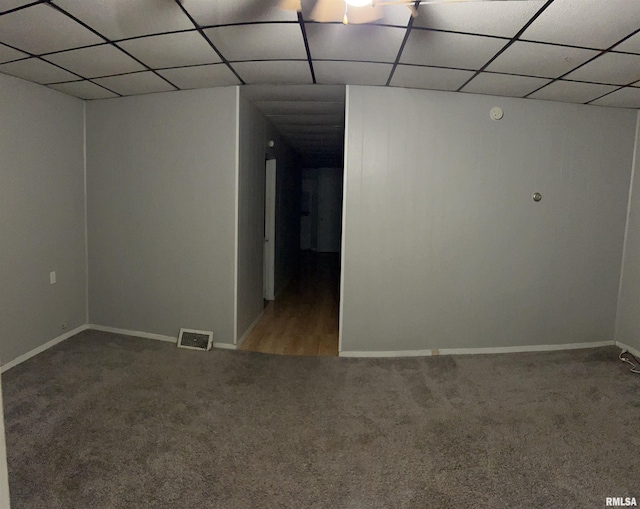 105-109 NE 5th Ave, Aledo, IL 61231 - empty room with carpet, a drop ceiling, and baseboards