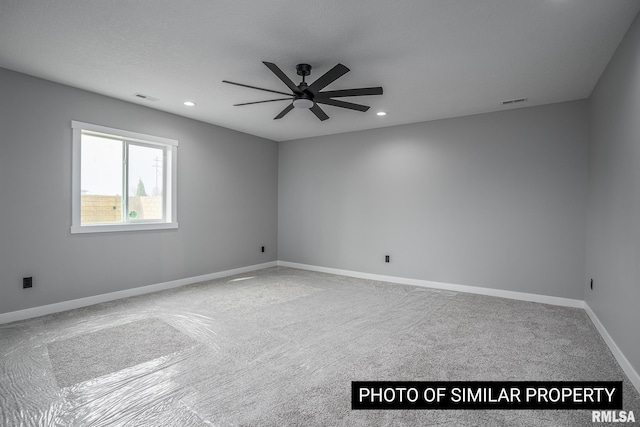 1816 E 59th Ct, Davenport, IA 52807 - unfurnished room featuring ceiling fan, recessed lighting, carpet flooring, and baseboards