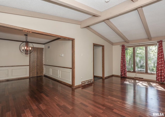 3 Wildwood Trl, Bettendorf, IA 52722 - empty room with wood finished floors, a chandelier, wainscoting, and a decorative wall