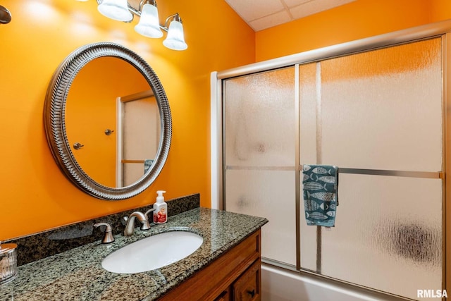 605 Lakeshore Dr S, Goreville, IL 62939 - bathroom featuring vanity and combined bath / shower with glass door