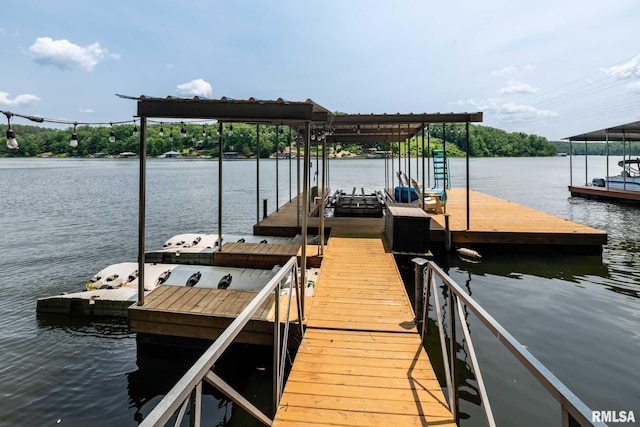 605 Lakeshore Dr S, Goreville, IL 62939 - dock area featuring a water view and boat lift
