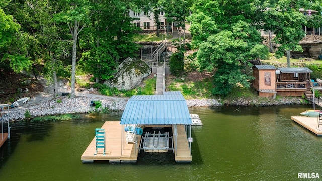 605 Lakeshore Dr S, Goreville, IL 62939 - dock area with a water view and boat lift