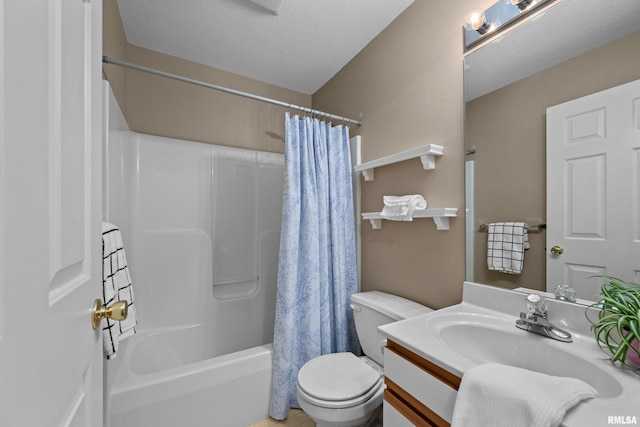 3814 Creek Hill Dr, Bettendorf, IA 52722 - bathroom featuring toilet, vanity, shower / tub combo, and tile patterned flooring