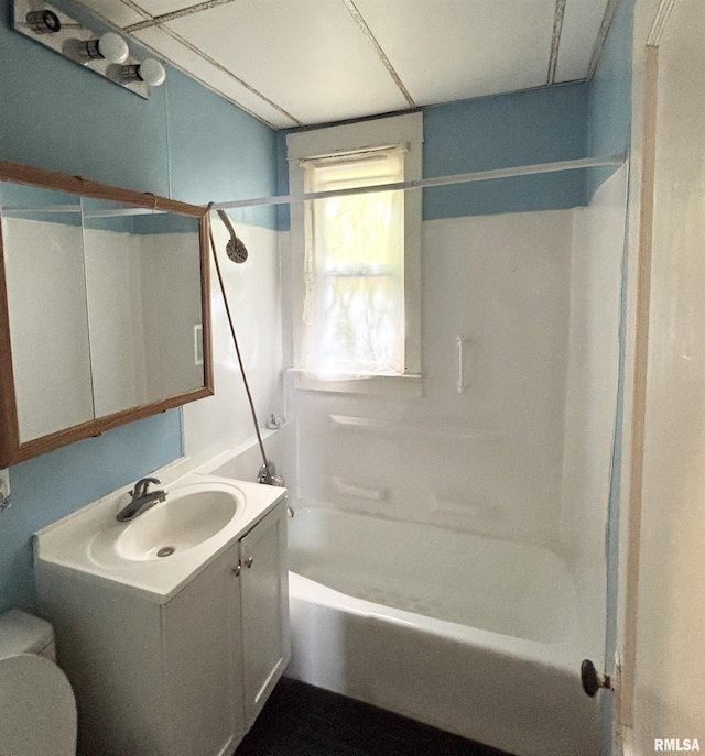 837 19th Ave, Moline, IL 61265 - bathroom featuring toilet,  shower combination, and vanity