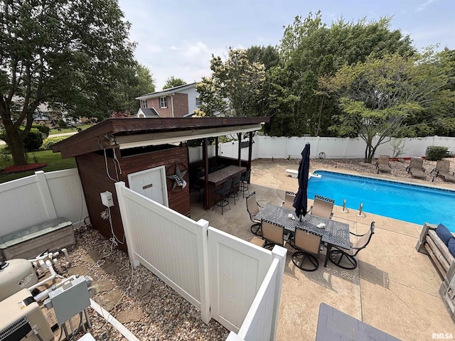 462 Circle Dr, Kewanee, IL 61443 - view of pool featuring a patio area, a fenced backyard, and outdoor dining area