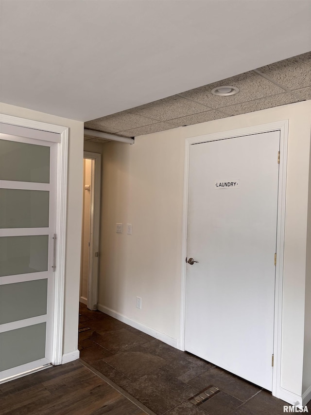 462 Circle Dr, Kewanee, IL 61443 - interior space featuring baseboards and dark wood finished floors