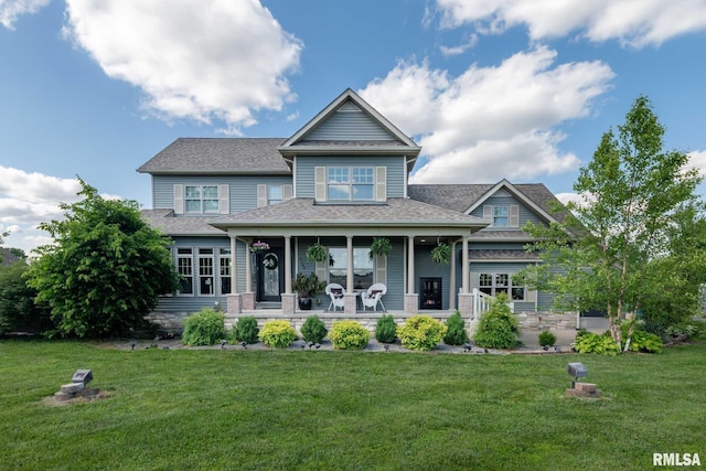 3160 Sycamore Rd, Carterville, IL 62918 - rear view of property featuring covered porch, a lawn, and roof with shingles