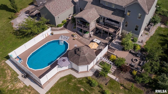 3160 Sycamore Rd, Carterville, IL 62918 - view from above of property with a pool