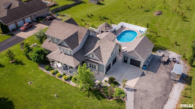 3160 Sycamore Rd, Carterville, IL 62918 - view from above of property featuring a pool area