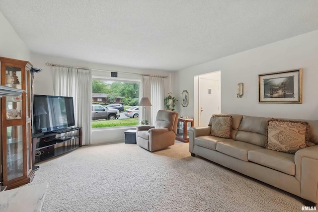 1119 14th St, Bettendorf, IA 52722 - living room featuring carpet and a textured ceiling