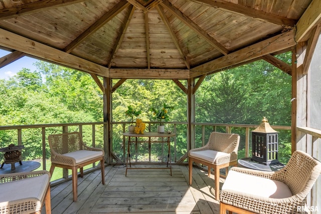28013 230th St, Le Claire, IA 52753 - wooden deck with a gazebo