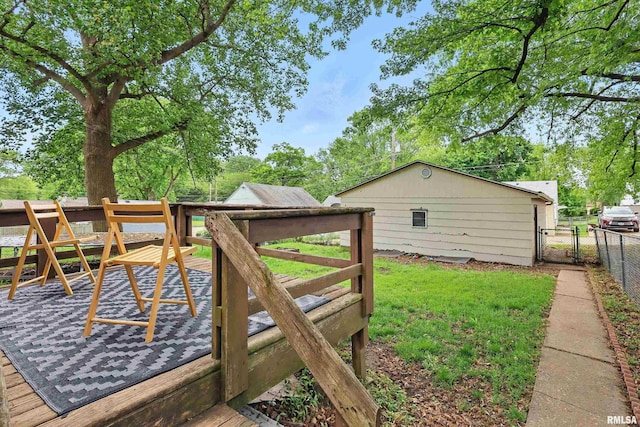 3414 Fillmore Ln, Davenport, IA 52806 - view of yard with a gate and a wooden deck