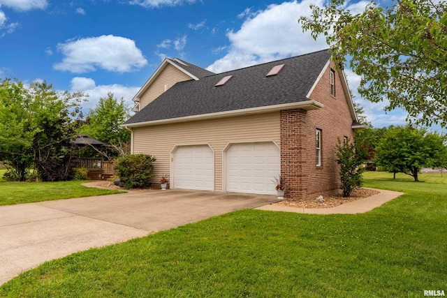 1404 Belle Terre Ct, Herrin, IL 62948 - view of home's exterior with a shingled roof, a garage, and a yard