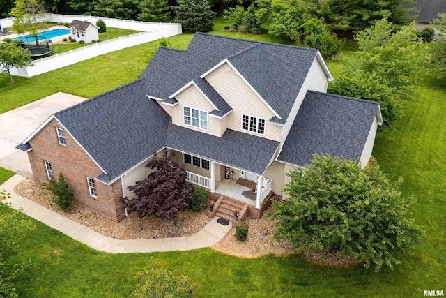 1404 Belle Terre Ct, Herrin, IL 62948 - view from above of property featuring a pool