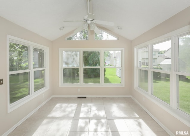 4760 Apple Valley Dr, Bettendorf, IA 52722 - unfurnished sunroom with healthy amount of natural light, vaulted ceiling, and tile patterned floors
